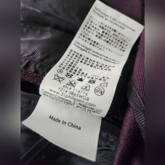 3.1 Philip Lim 100% Wool Wide Leg High Waisted Burgundy Pant Sz 4 - Picture 10 of 10